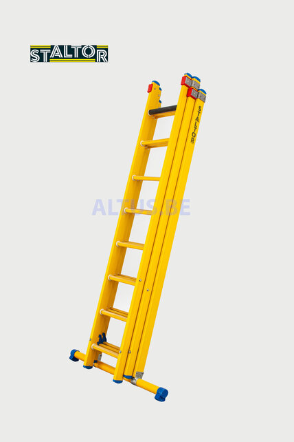 3-delige GVK opsteekladder 3x8 sporten met stabibalk