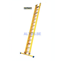 2-delige GVK schuifladder met touw 2x14 sporten met stabibalk