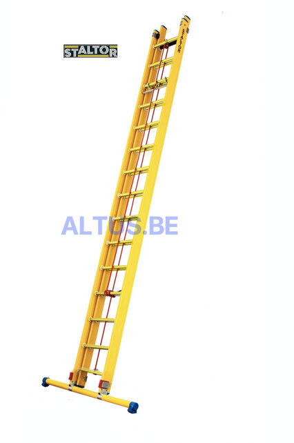 2-delige GVK schuifladder met touw 2x15 sporten met stabibalk