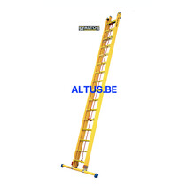 2-delige GVK schuifladder met touw 2x16 sporten met stabibalk