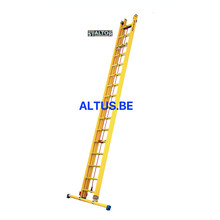 2-delige GVK schuifladder met touw 2x16 sporten met stabibalk