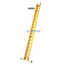 2-delige GVK schuifladder met touw 2x18 sporten met stabibalk