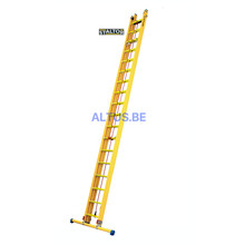 2-delige GVK schuifladder met touw 2x18 sporten met stabibalk