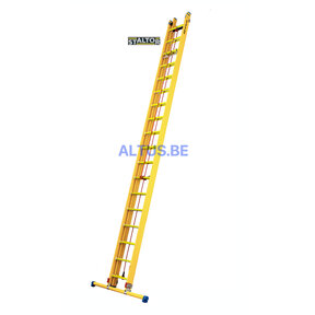 2-delige GVK schuifladder met touw 2x18 sporten met stabibalk