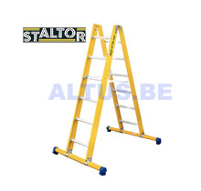 Dubbele GVK ladder 2x6 alu sporten met stabibalk