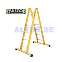 Dubbele GVK ladder 2x6 alu sporten met stabibalk
