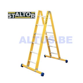 Dubbele GVK ladder 2x6 alu sporten met stabibalk
