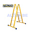 STALTOR Dubbele GVK ladder 2x6 alu sporten met stabibalk