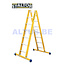 STALTOR Dubbele GVK ladder 2x7 alu sporten met stabibalk