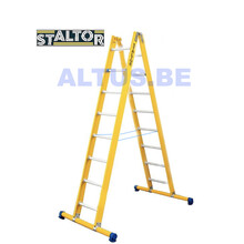 Dubbele GVK ladder 2x8 alu sporten met stabibalk