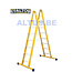 STALTOR Dubbele GVK ladder 2x8 alu sporten met stabibalk