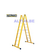 Dubbele GVK ladder 2x9 alu sporten met stabibalk