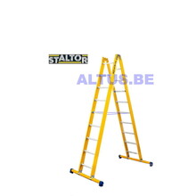 Dubbele GVK ladder 2x9 alu sporten met stabibalk