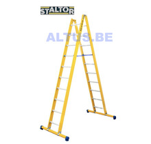 Dubbele GVK ladder 2x10 alu sporten met stabibalk