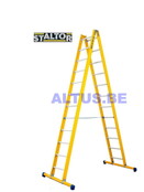 Dubbele GVK ladder 2x12 alu sporten met stabibalk