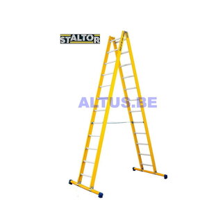 Dubbele GVK ladder 2x12 alu sporten met stabibalk