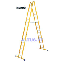 Dubbele GVK ladder 2x18 alu sporten met stabibalk