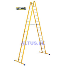 Dubbele GVK ladder 2x18 alu sporten met stabibalk