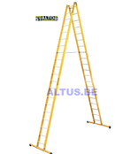 Dubbele GVK ladder 2x20 alu sporten met stabibalk