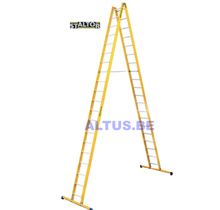 Dubbele GVK ladder 2x20 alu sporten met stabibalk