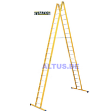 Dubbele GVK ladder 2x20 alu sporten met stabibalk