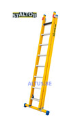 2-delige GVK opsteekladder 2x8 alu sporten met stabibalk