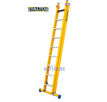 2-delige GVK opsteekladder 2x9 alu sporten met stabibalk