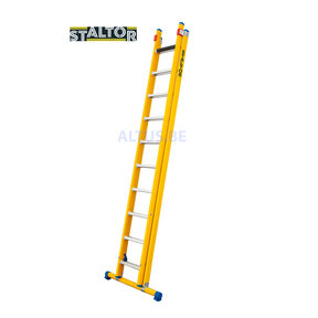 2-delige GVK opsteekladder 2x10 alu sporten met stabibalk