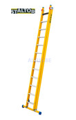 2-delige GVK opsteekladder 2x12 alu sporten met stabibalk
