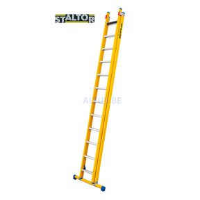 2-delige GVK opsteekladder 2x12 alu sporten met stabibalk