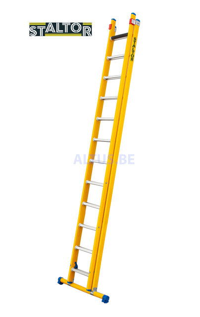 2-delige GVK opsteekladder 2x12 alu sporten met stabibalk