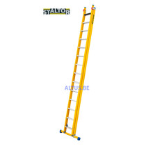 2-delige GVK opsteekladder 2x14 alu sporten met stabibalk
