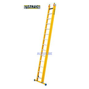 2-delige GVK opsteekladder 2x14 alu sporten met stabibalk