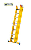 3-delige GVK opsteekladder 3x8 alu sporten met stabibalk