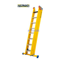 3-delige GVK opsteekladder 3x8 alu sporten met stabibalk