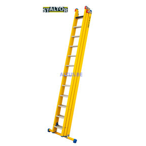 3-delige GVK opsteekladder 3x12 alu sporten met stabibalk