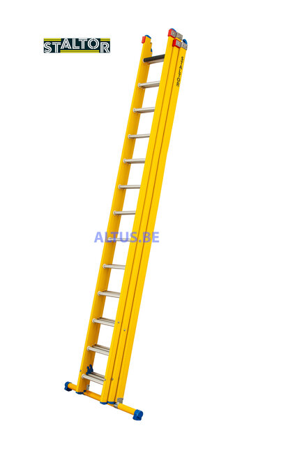 3-delige GVK opsteekladder 3x13 alu sporten met stabibalk