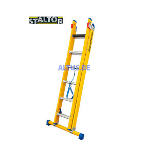 2-delige GVK omvormladder 2x6 alu sporten met stabibalk