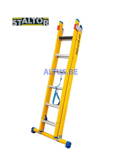 2-delige GVK omvormladder 2x6 alu sporten met stabibalk