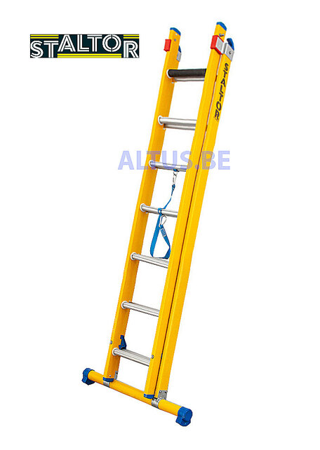 2-delige GVK omvormladder 2x7 alu sporten met stabibalk