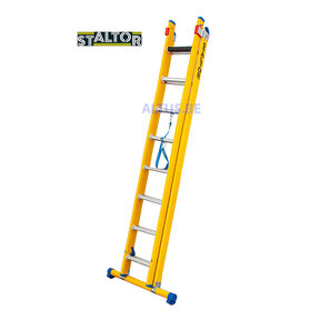 2-delige GVK omvormladder 2x8 alu sporten met stabibalk