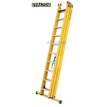 3-delige GVK omvormladder 3x10 alu sporten met stabibalk
