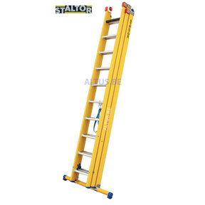 3-delige GVK omvormladder 3x10 alu sporten met stabibalk