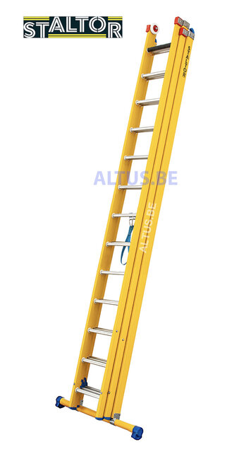 3-delige GVK omvormladder 3x13 alu sporten met stabibalk