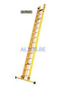 2-delige GVK schuifladder met touw 2x14 alu sporten met stabibalk