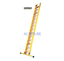 2-delige GVK schuifladder met touw 2x14 alu sporten met stabibalk