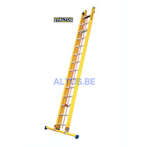 2-delige GVK schuifladder met touw 2x14 alu sporten met stabibalk