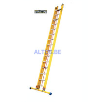 2-delige GVK schuifladder met touw 2x15 alu sporten met stabibalk