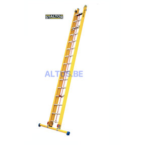 2-delige GVK schuifladder met touw 2x15 alu sporten met stabibalk