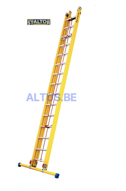 2-delige GVK schuifladder met touw 2x15 alu sporten met stabibalk